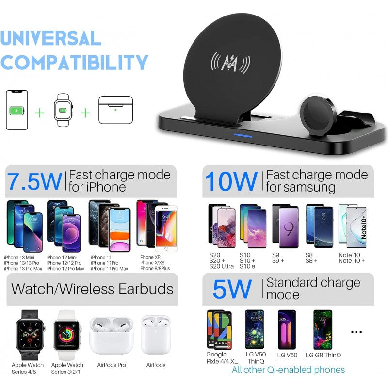 PBuddy 3 In 1 Qi-Certified Fast Wireless Charging Station PBuddy 3 In 1 Qi-Certified Fast Wireless Charging Station